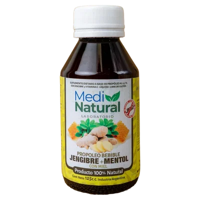 MEDINATURAL – JARABE PROPOLEO JENGIBRE MENTOL X125 CC