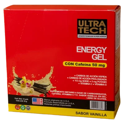 ULTRA TECH – ENERGY GEL AMINO CAFEINA VAINILLA X32 G X12 U