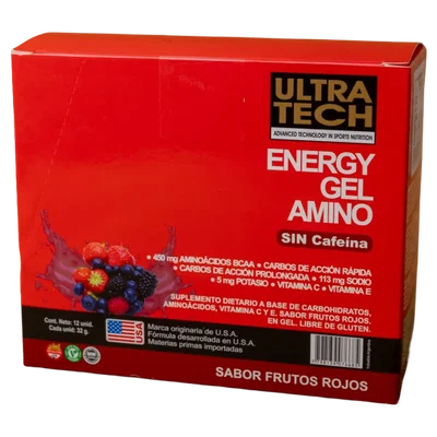 ULTRA TECH – ENERGY GEL AMINO FRUTOS ROJOS X32 G X12 U