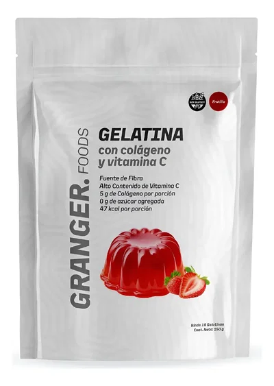 GRANGER – GELATINA COLAGENO VITAMINA C FRUTILLA X150 G