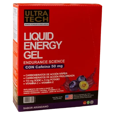 ULTRA TECH – ENERGY GEL CAFEINA ARANDANO X32 G X12 U