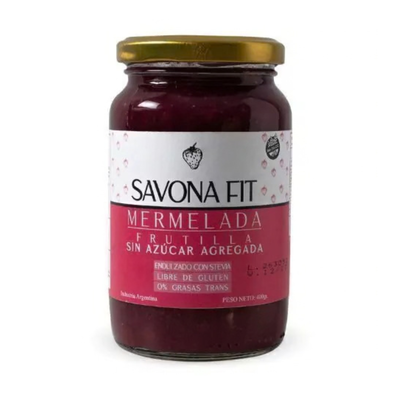 MERMELADA DE FRUTILLA CON STEVIA FRASCO X 400GR SAVONA