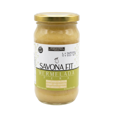 MERMELADA DE PERA CON STEVIA FRASCO X 400GR SAVONA