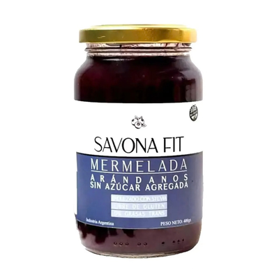MERMELADA DE ARANDANOS CON STEVIA FRASCO X 400GR SAVONA