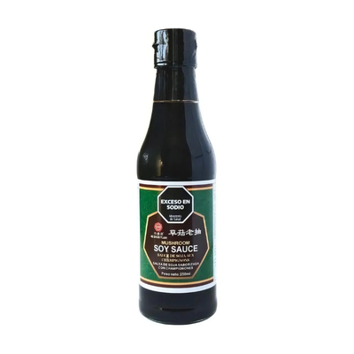 SALSA DE SOJA CON CHAMPIÑONES P/SUSHI BOTELLA X 250GR HE SHUN YUAN