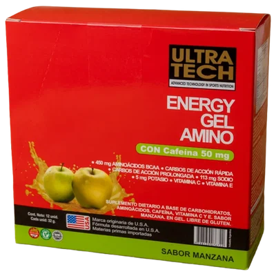 ULTRA TECH – ENERGY GEL CAFEINA MANZANA X32 G X12 U