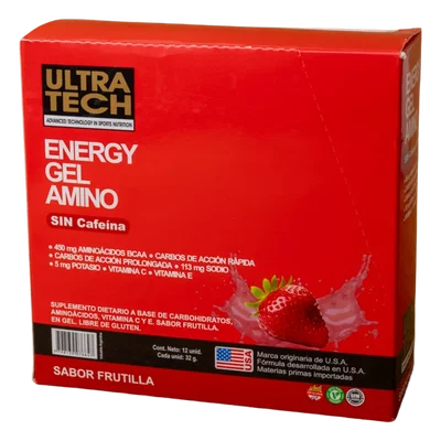 ULTRA TECH – ENERGY GEL AMINO FRUTILLA X32 G X12 U