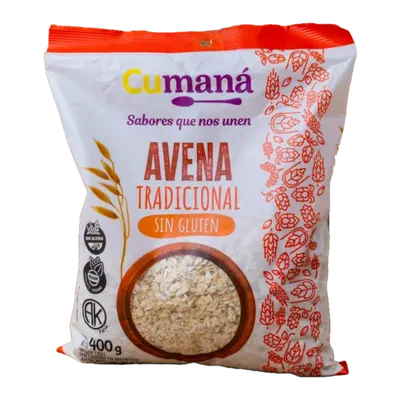 CUMANA – AVENA TRADICIONAL SIN GLUTEN X400 G