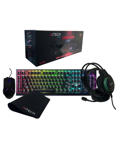 COMBO GAMER AITECH 4 EN 1 AI-90 TECLADO RGB