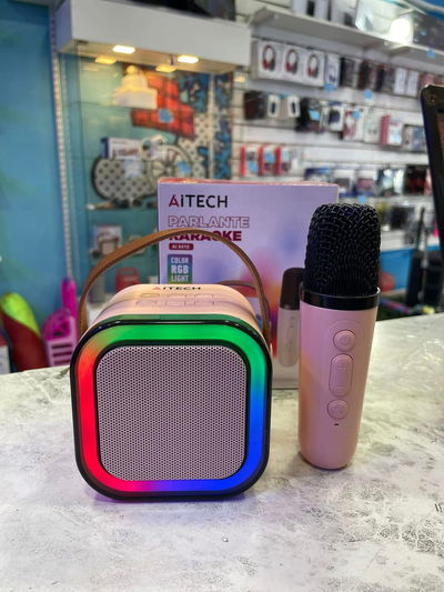 PARLANTE AITECH KARAOKE BT LUZ RGB