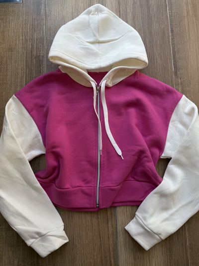 Campera combinada frisada 