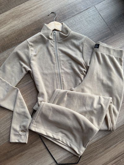 Conjunto Campera lanilla + Oxford Beige S/M (36/38)