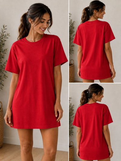 Remeron m/c oversize liso rojo