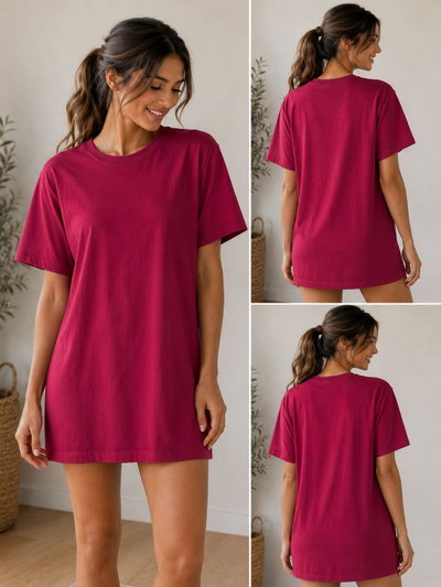 Remeron m/c oversize liso bordo 