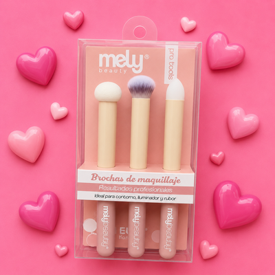 Set brochas maquillaje x3 Mely 