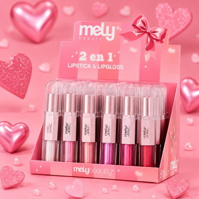 LIP COMBO BRILLO LABIAL LIPSTICK Y LIPGLOSS 2-EN-1 MELY