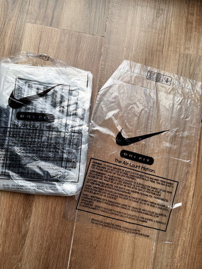 Bolsas Nike transparente con adhesivo x10