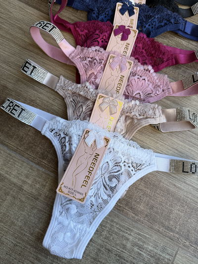 Pack x 6 cola less encaje brillos love secret
