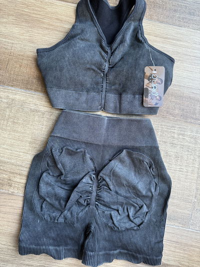 Conjunto 2 piezas top + short fruncido S/M (34/36)