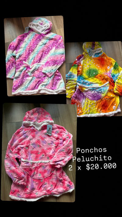 2 x $20.000 Buzos / Ponchos estampados peluchitos T.U.