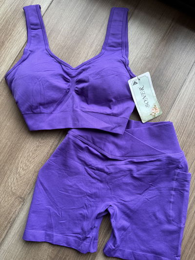 Top + short con bolsillo corte V adelante M (38/40)