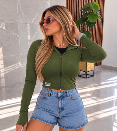 Campera deportiva viscosa modal dedal con capucha 