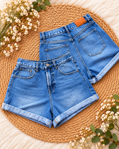 Short de jeans Mom Ruedo