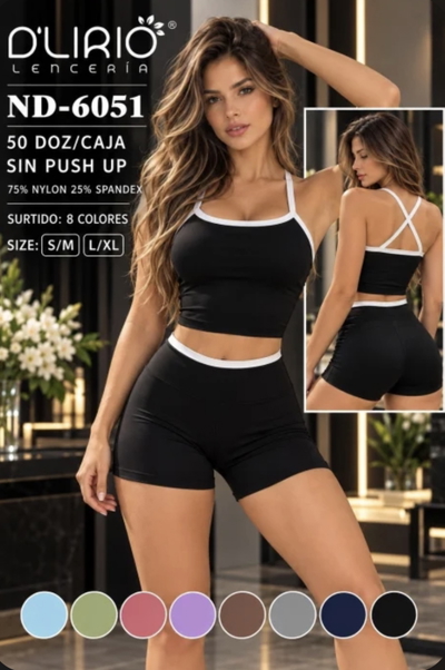 Set x2 piezas Dlirio Top + short supplex L/XL (40/42)