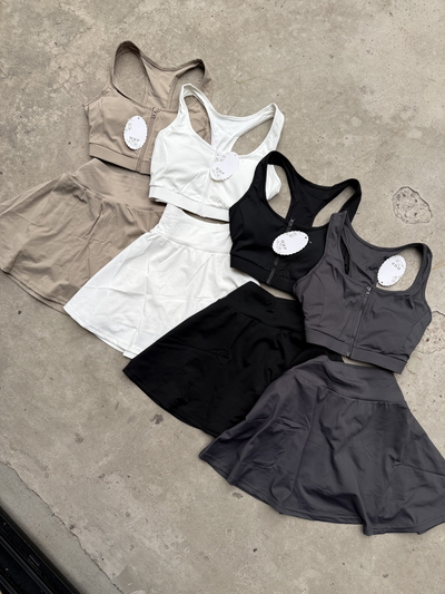 Set Supplex Top + short pollera L (42)