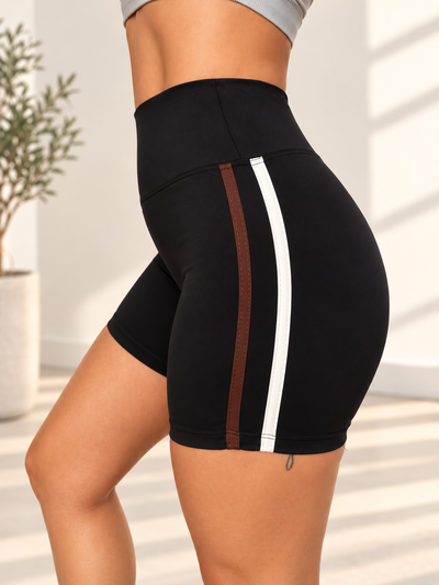 Short Calza Rayas beige / marrón SIN FRUNCE talles 1 al 3