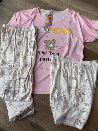 Pijama Largo Adulto 3 piezas S/M (36/40)