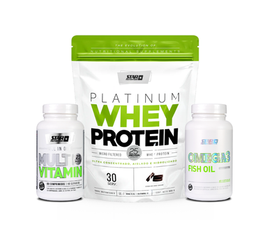 Combo Proteina + Omega 3 + Multivitamínico 