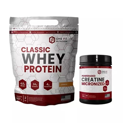 COMBO WHEY PROTEIN 2LBS + CREATINA 200 GRS - ONE FIT