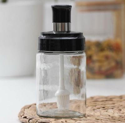 ACEITERA DE VIDRIO CON PINCEL DE SILICONA 