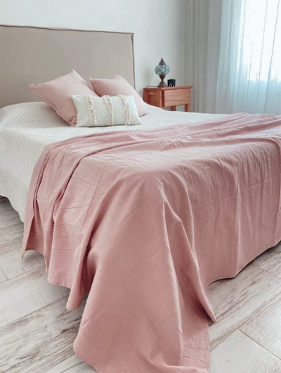 SET PIE DE CAMA Y FUNDAS 2½ - QUEEN SIZE | ROSA