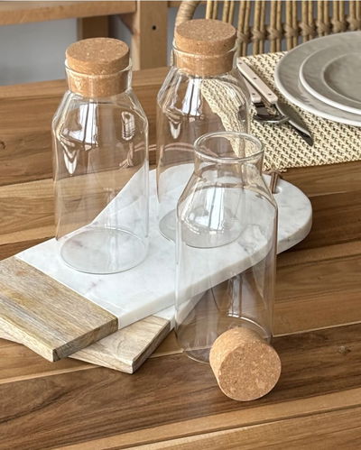 BOTELLA DE VIDRIO Y TAPA DE CORCHO | 1 LT