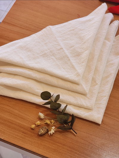 PACK ×4 SERVILLETAS TUSOR - OFF WHITE 