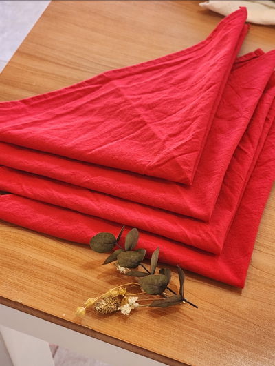 PACK ×4 SERVILLETAS TUSOR - ROJO