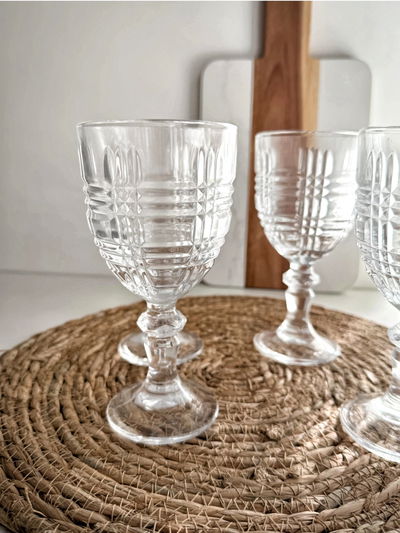 COPAS DE VIDRIO ×6 | LABRADAS CRISTAL 