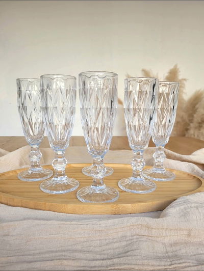 COPAS DE VIDRIO ×6 | LABRADAS CHAMPAGNE 