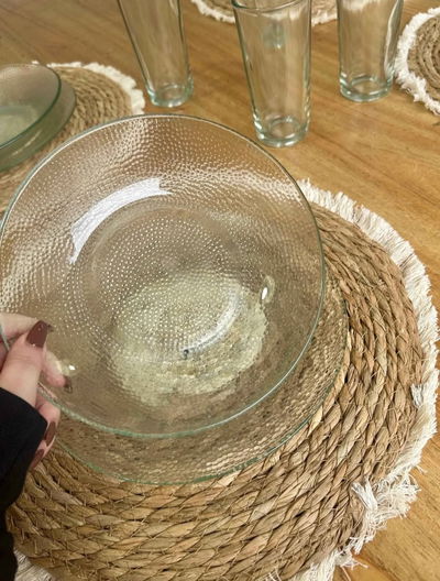 JUEGO 6 PLATOS DE VIDRIO