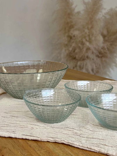 JUEGO DE 5 PIEZAS | ENSALADERA Y COMPOTERAS