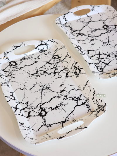 BANDEJA ACRÍLICA SÍMIL MÁRMOL | NEGRO