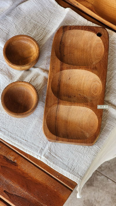 SET TABLA PARA PICADA + 2 CUENCOS