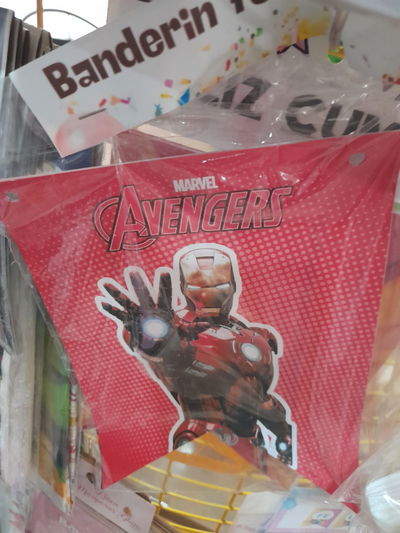 BANDERIN PERSONAJE IRON MAN FELIZ CUMPLE