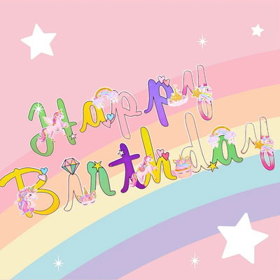 BANDERIN HAPPY BIRTHDAY UNICORNIO COLORS
