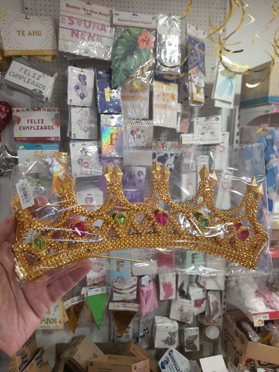CORONA REINA C/ PUNTAS DORADO "O" PLATEADO X 1 UNIDAD