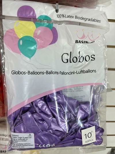 GLOBO PERLADO 10" LILA X 50 U
