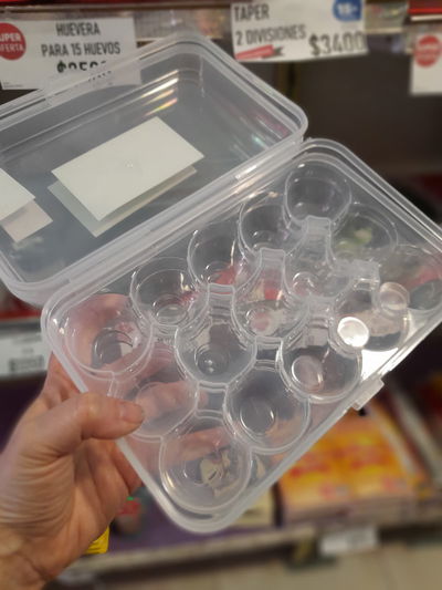 HUEVERA TRANSPARENTE 15 HUEVOS