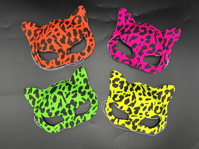 ANTIFAZ GAT@ FLUO ANIMAL PRINT PLASTICO X 12 UNIDADES